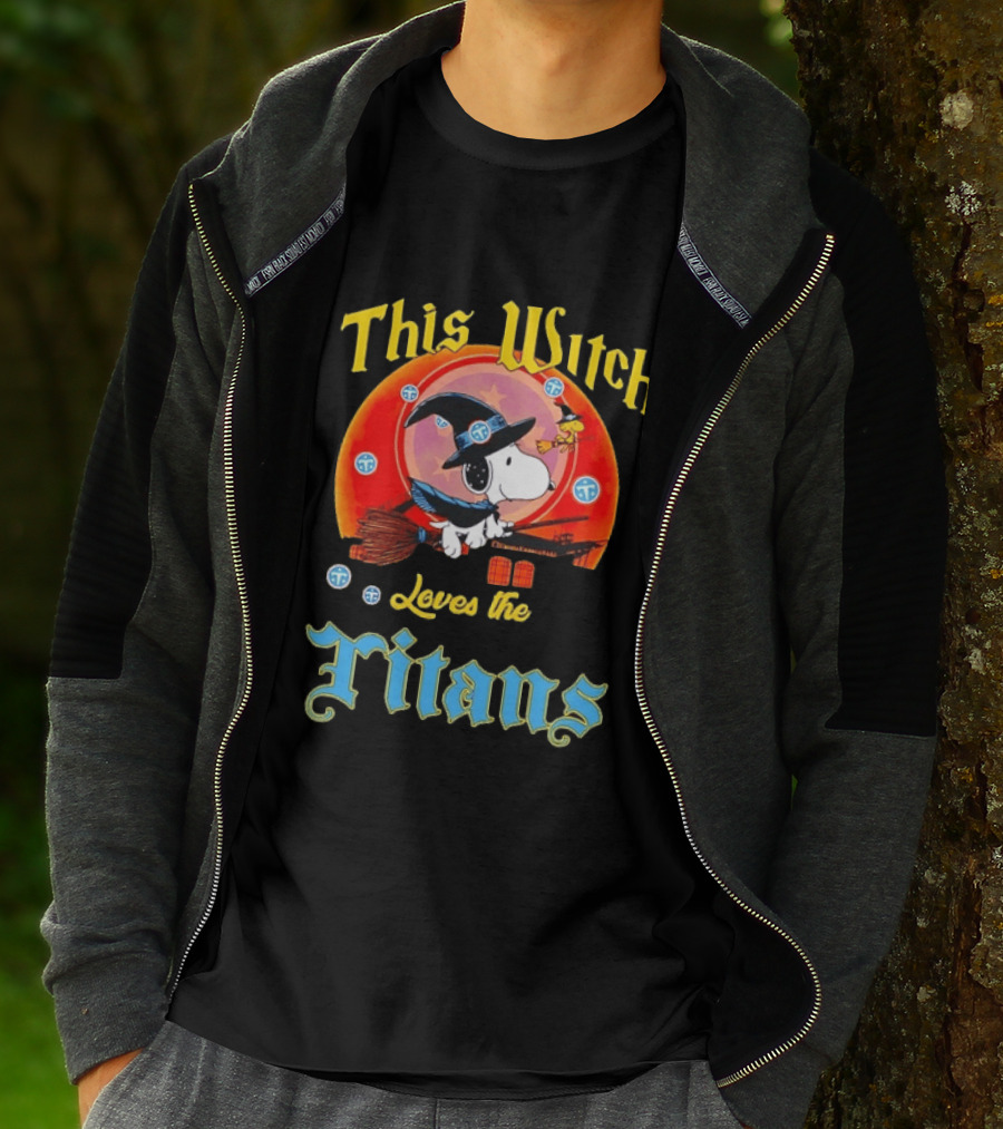 This Witch Snoopy Halloween Loves The Titans T-Shirt