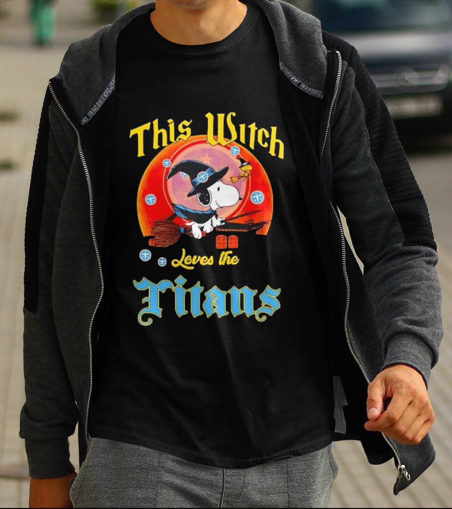 This Witch Snoopy Halloween Loves The Titans T-Shirt