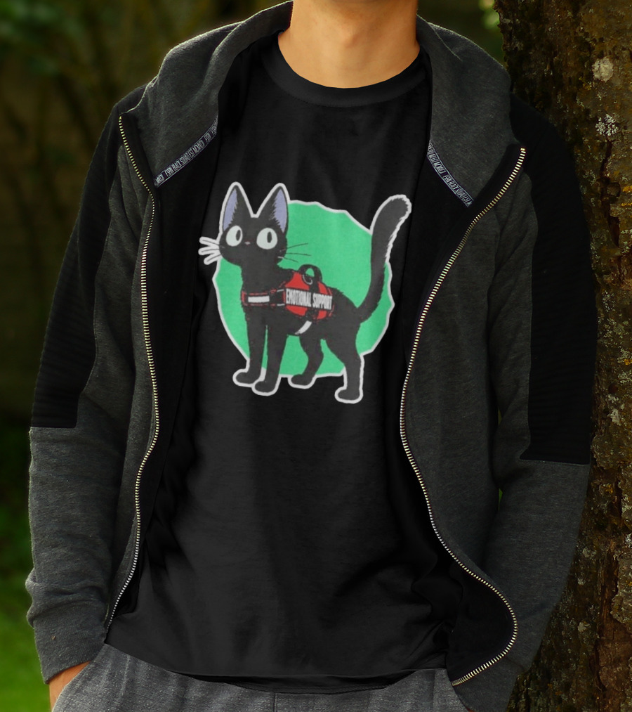 Jiji Kiki's Delivery Service Emotional Support Cat With Harness Patch T-Shirt
