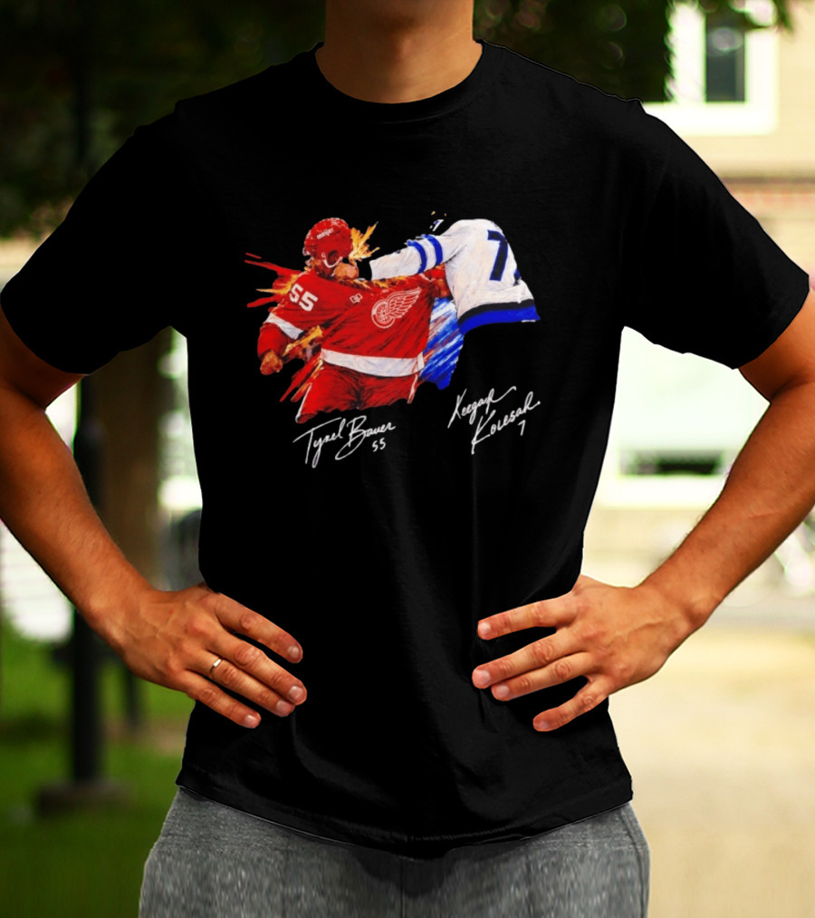 Tyrel Bauer 55 Vs Keegan Kolesar 7 Hockey Clash T-Shirt