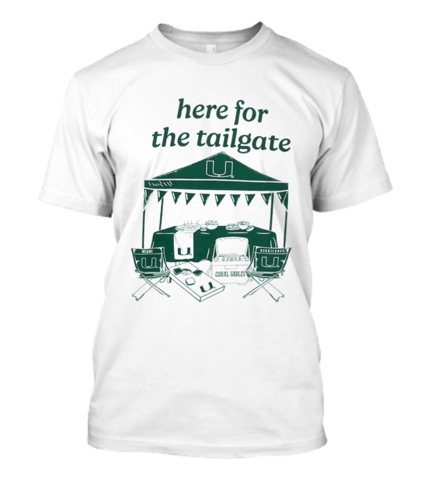 Miami Hurricanes Here For The Tailgate Coral Gables Party Essentials T-Shirt