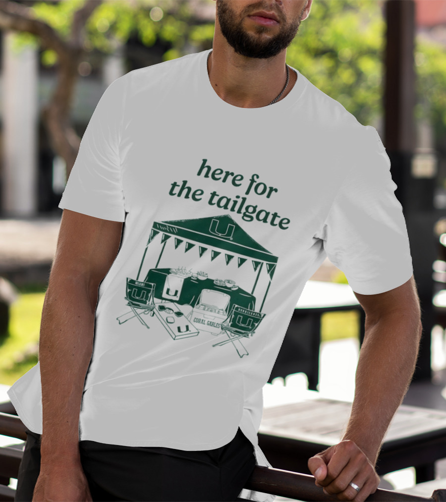 Miami Hurricanes Here For The Tailgate Coral Gables Party Essentials T-Shirt