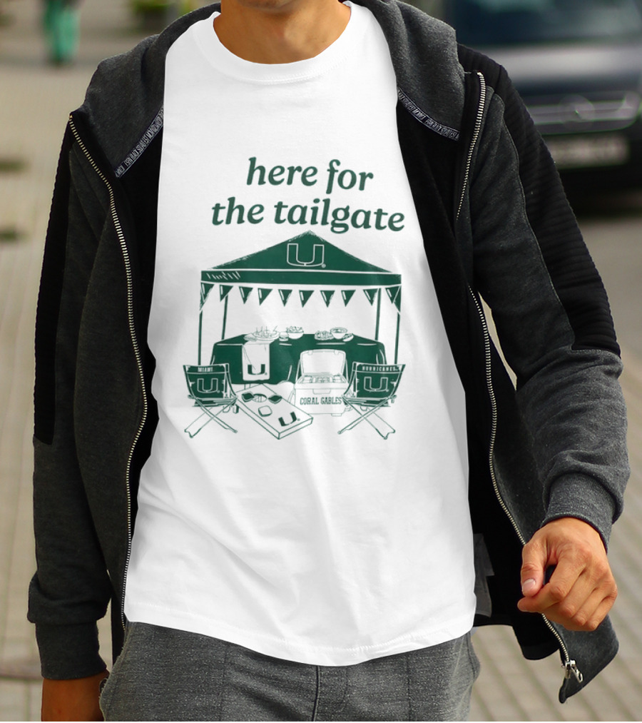 Miami Hurricanes Here For The Tailgate Coral Gables Party Essentials T-Shirt