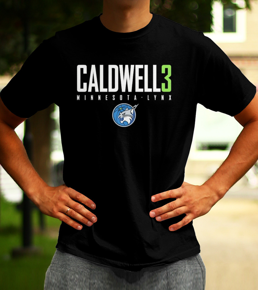 Caldwell 3 Minnesota Lynx Number Three WNBA Basketball T-Shirt