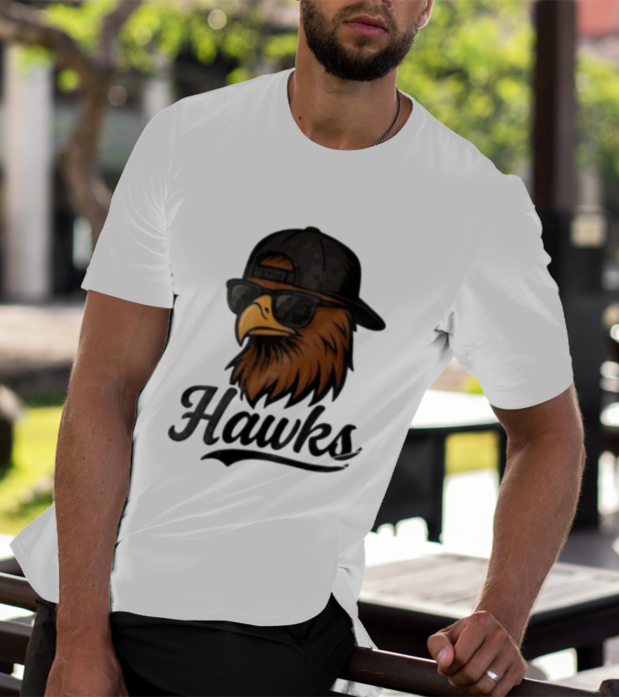 Hawks Eagle Wearing Sunglasses And Baseball Cap T-Shirt