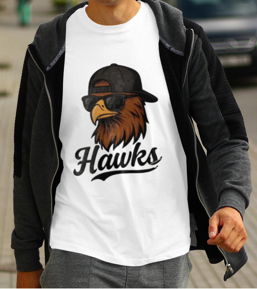 Hawks Eagle Wearing Sunglasses And Baseball Cap T-Shirt