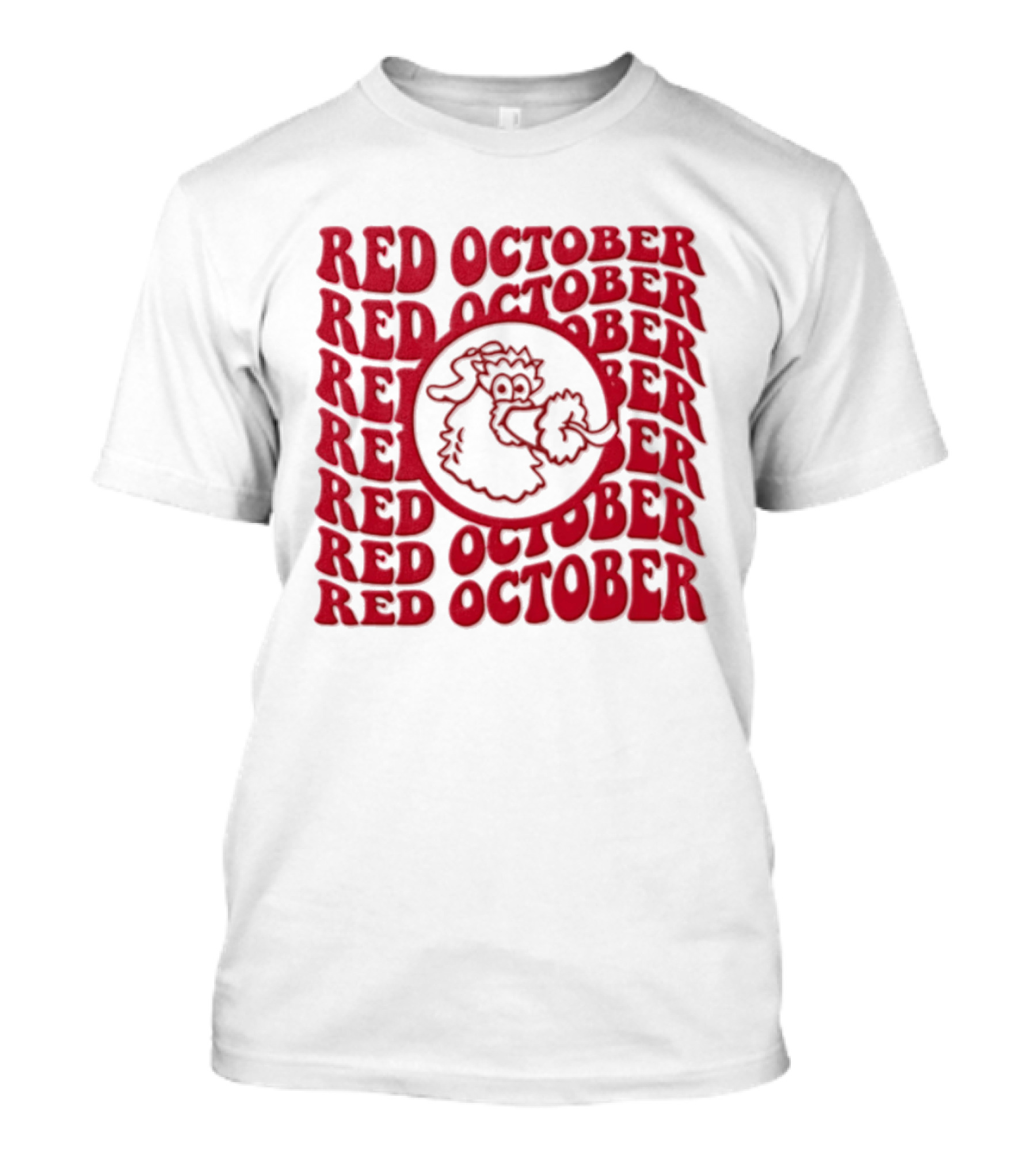 Philadelphia Phillies Red October 2023 Fan Gear With Phillie Phanatic T-Shirt