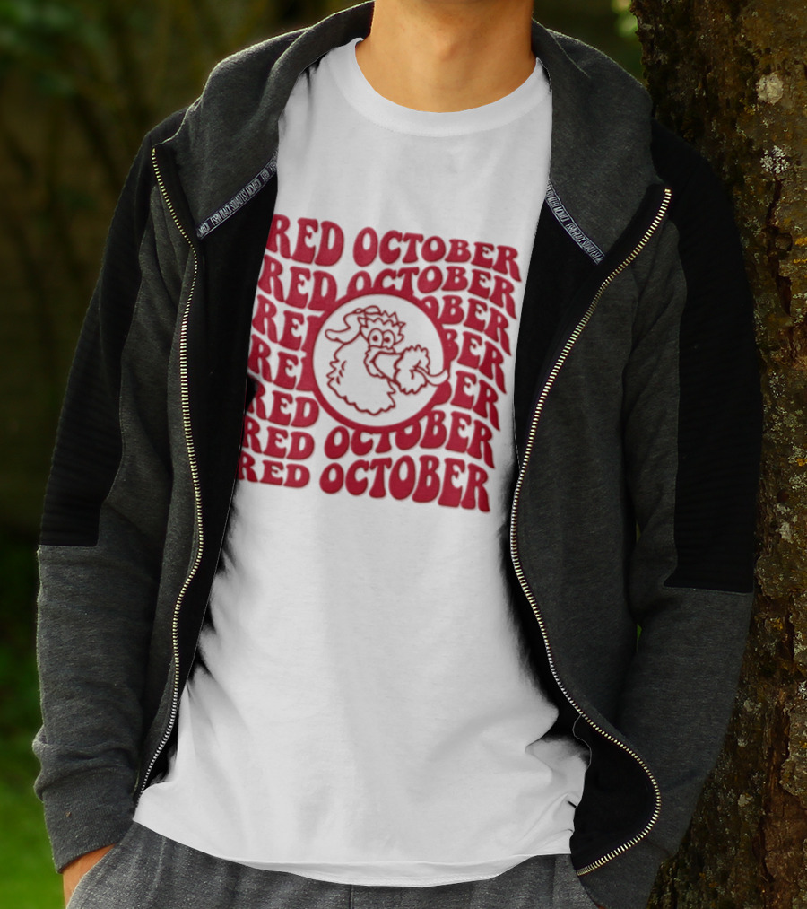 Philadelphia Phillies Red October 2023 Fan Gear With Phillie Phanatic T-Shirt