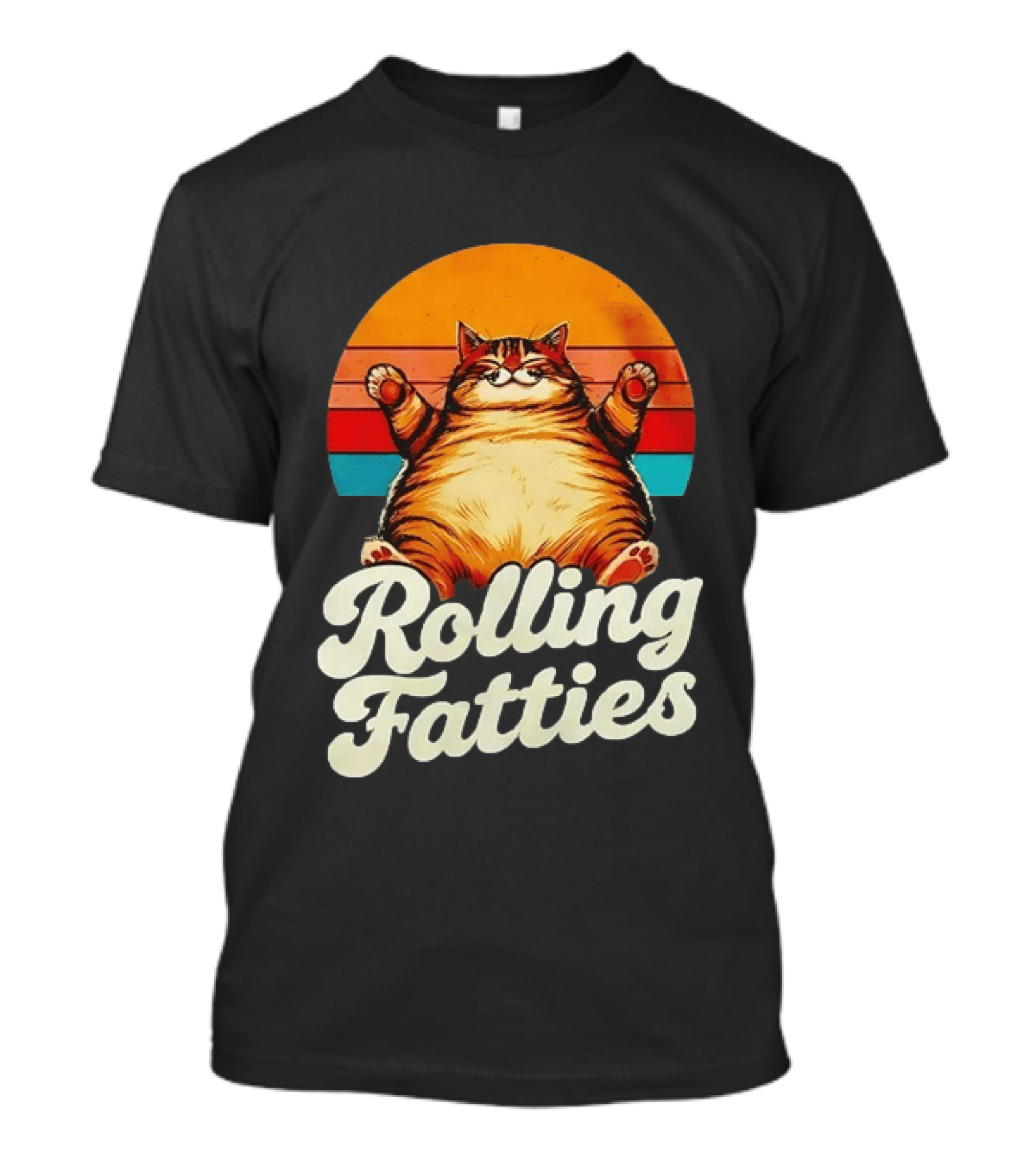 Rolling Fatties Vintage Sunset Cat T-Shirt