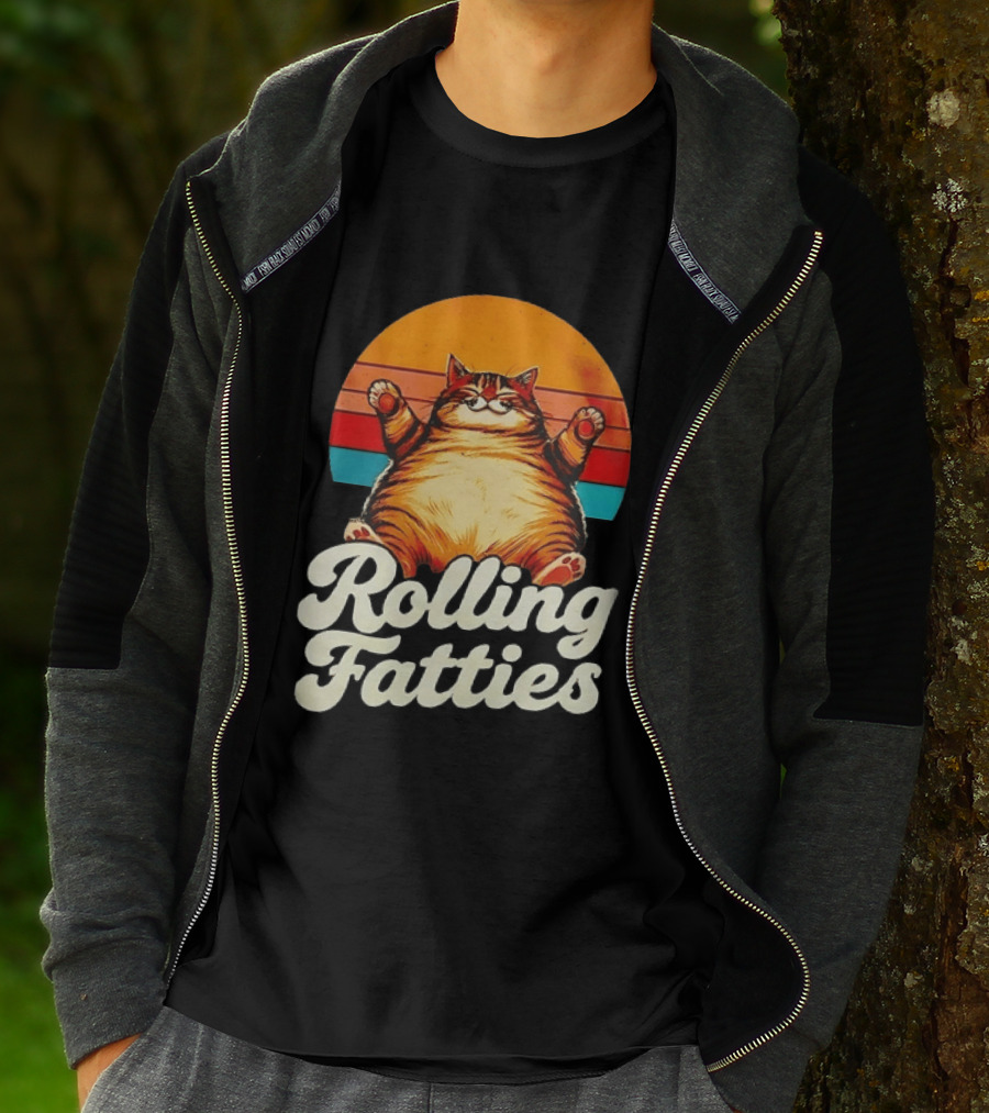 Rolling Fatties Vintage Sunset Cat T-Shirt