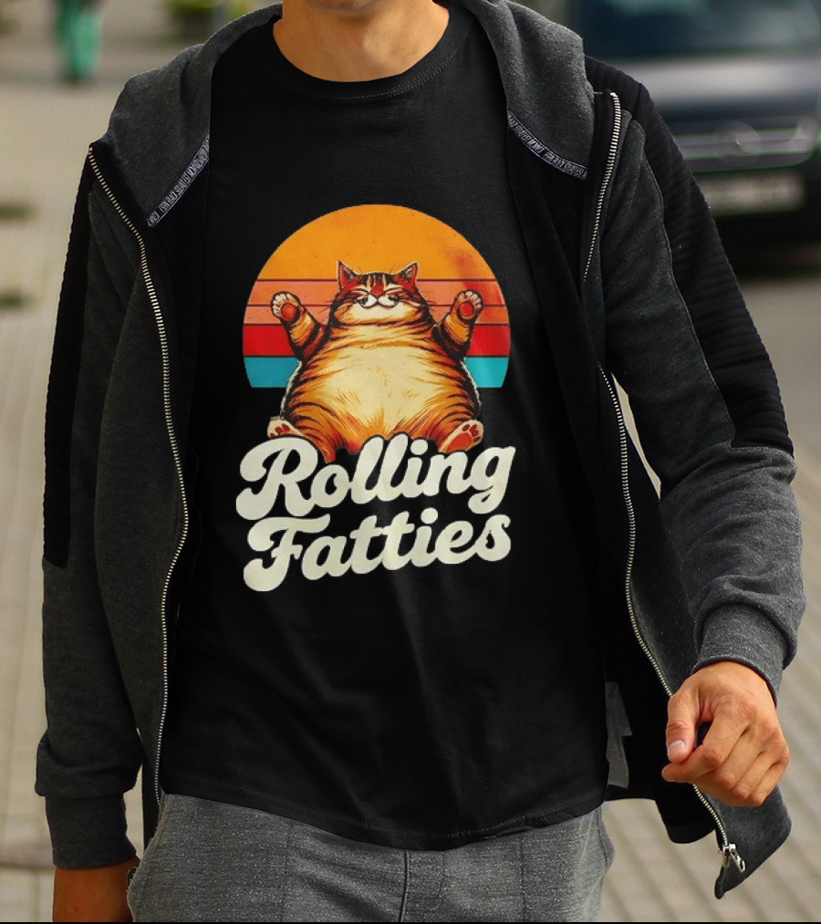 Rolling Fatties Vintage Sunset Cat T-Shirt