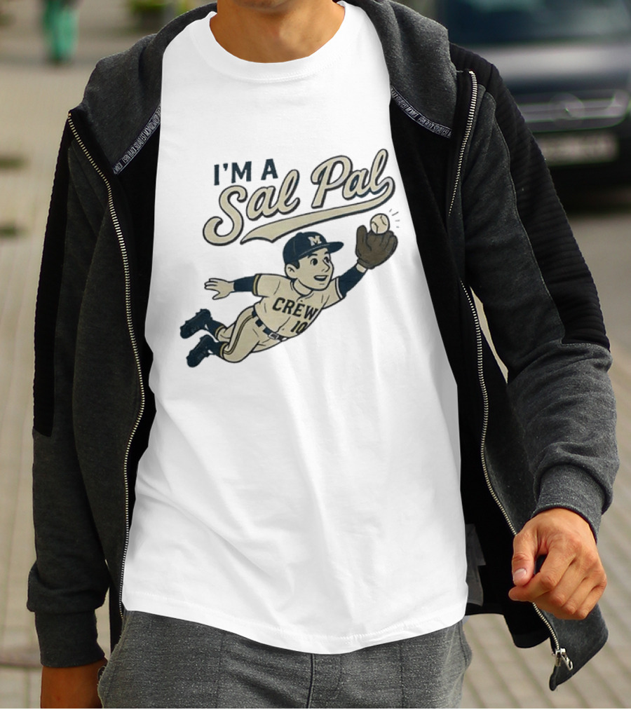 I'm A Sal Pal Milwaukee Brewers Crew 10 Cartoon Baseball Player T-Shirt