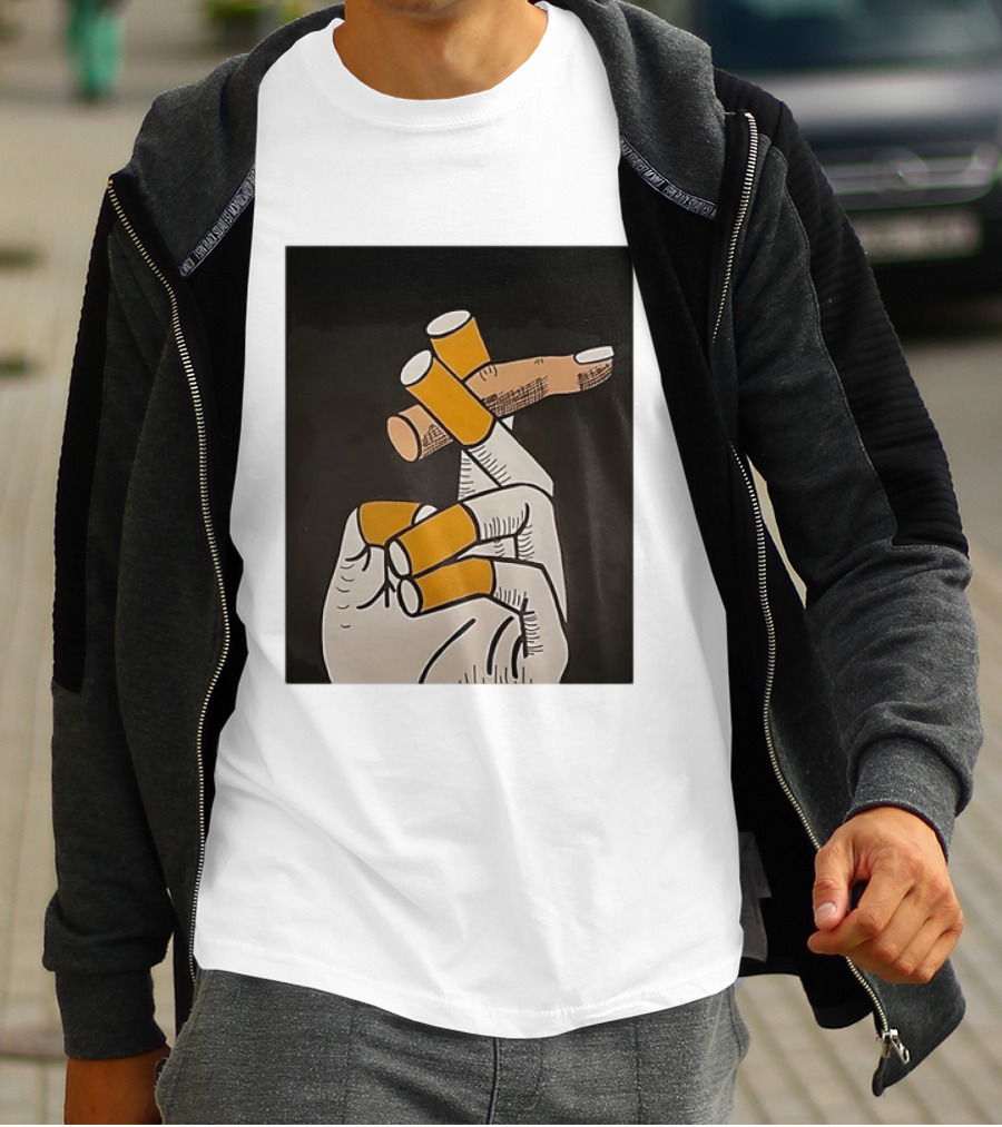 Hand With Cigarettes Smoker T-Shirt