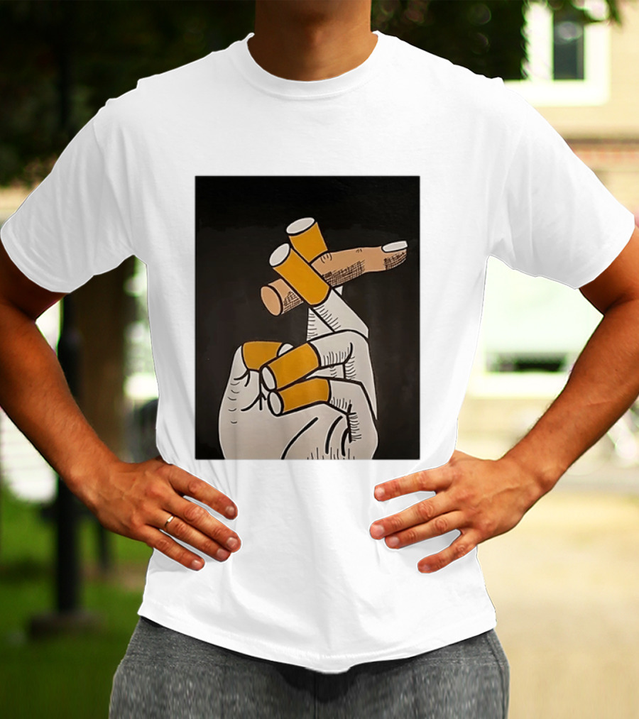 Hand With Cigarettes Smoker T-Shirt
