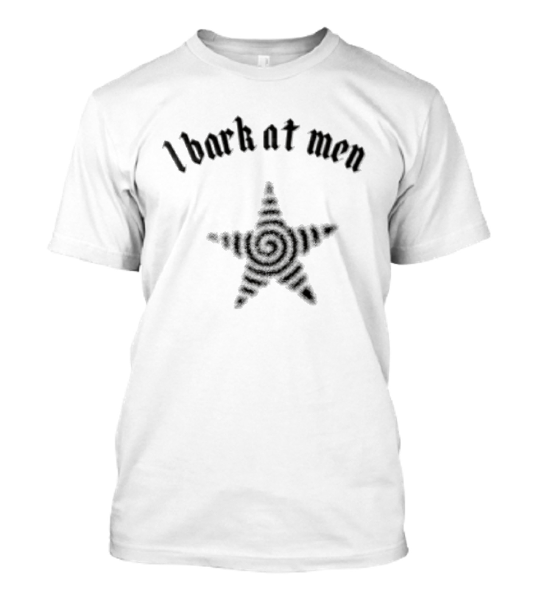 I Bark At Men Star Spiral Center Halftone T-Shirt