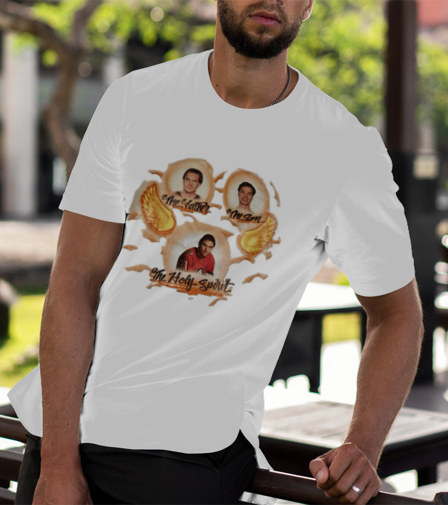The Father The Son The Holy Spirit Hockey Trio With Wings T-Shirt