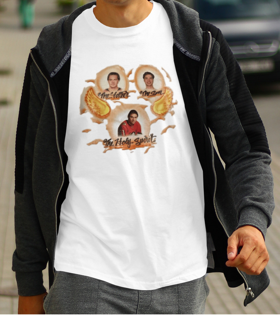 The Father The Son The Holy Spirit Hockey Trio With Wings T-Shirt