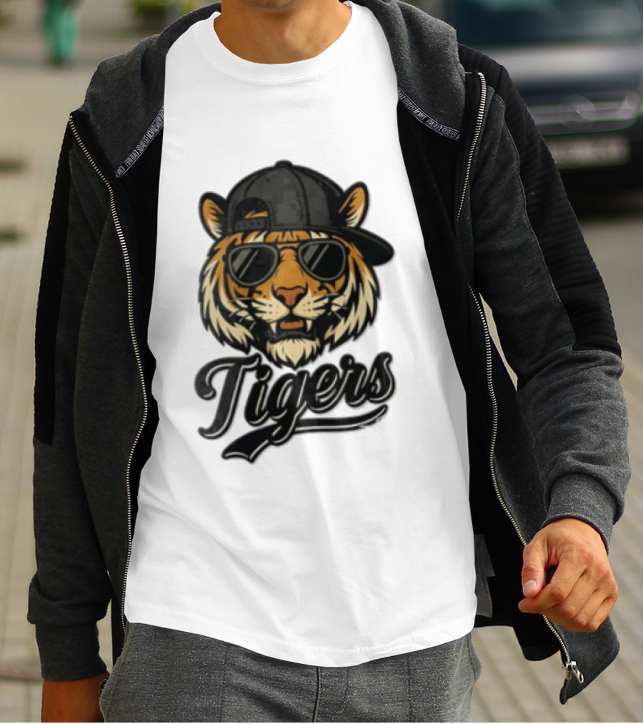 Tiger Sunglasses Baseball Cap Cool Cat T-Shirt