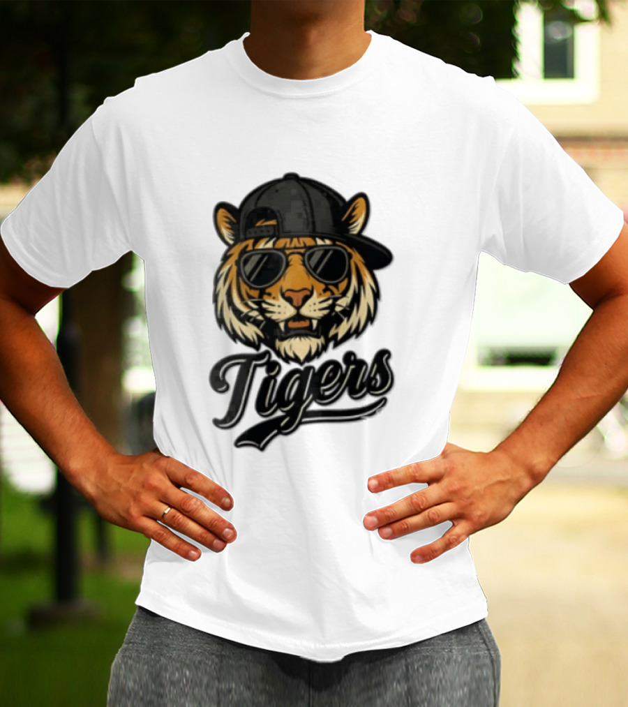 Tiger Sunglasses Baseball Cap Cool Cat T-Shirt