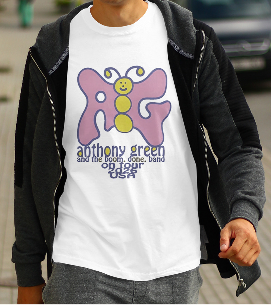 Anthony Green And The Boom Done Band On Tour 2026 Usa Butterfly T-Shirt