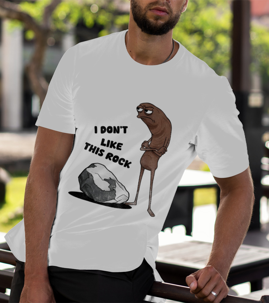 Marcus The Worm I Don't Like This Rock Grumpy Cartoon Expression T-Shirt