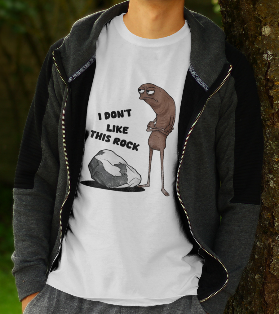 Marcus The Worm I Don't Like This Rock Grumpy Cartoon Expression T-Shirt