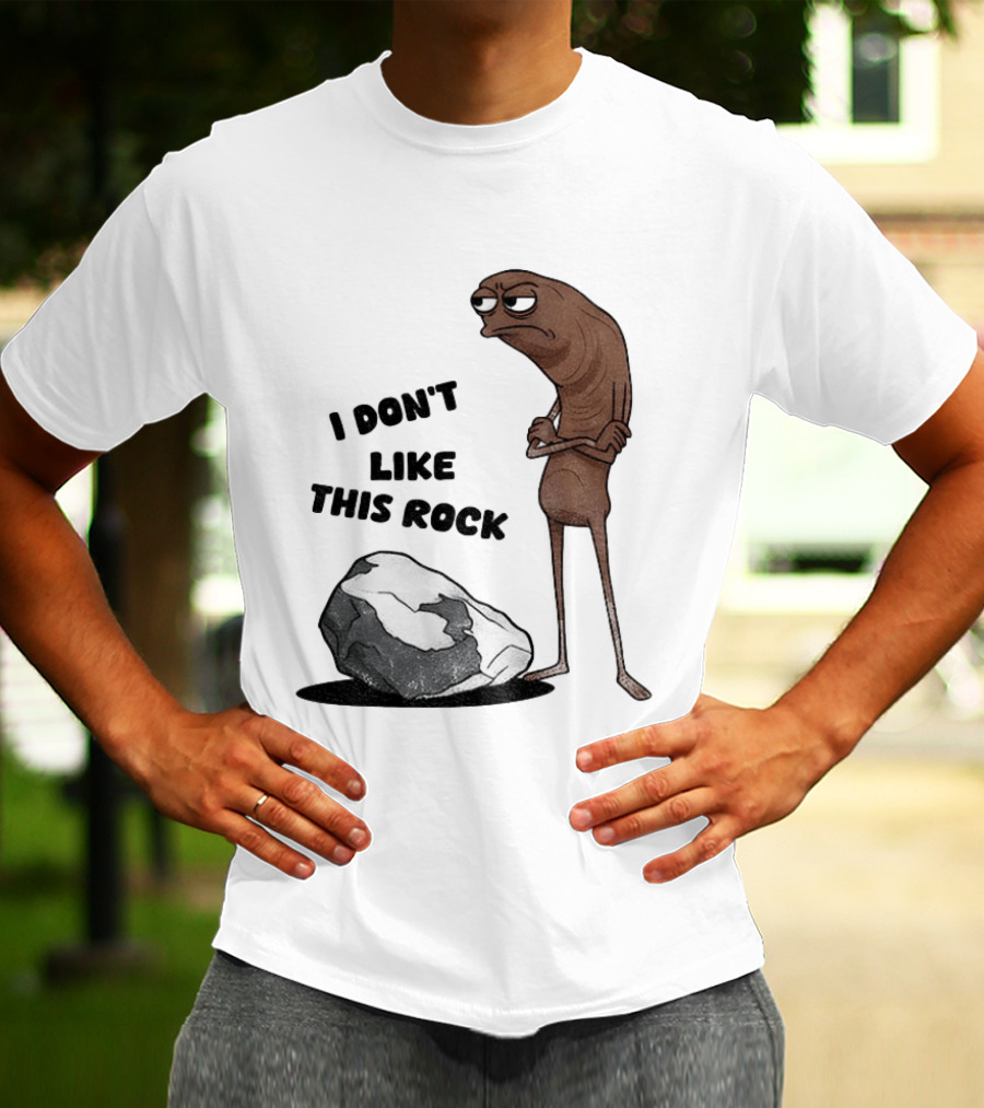 Marcus The Worm I Don't Like This Rock Grumpy Cartoon Expression T-Shirt