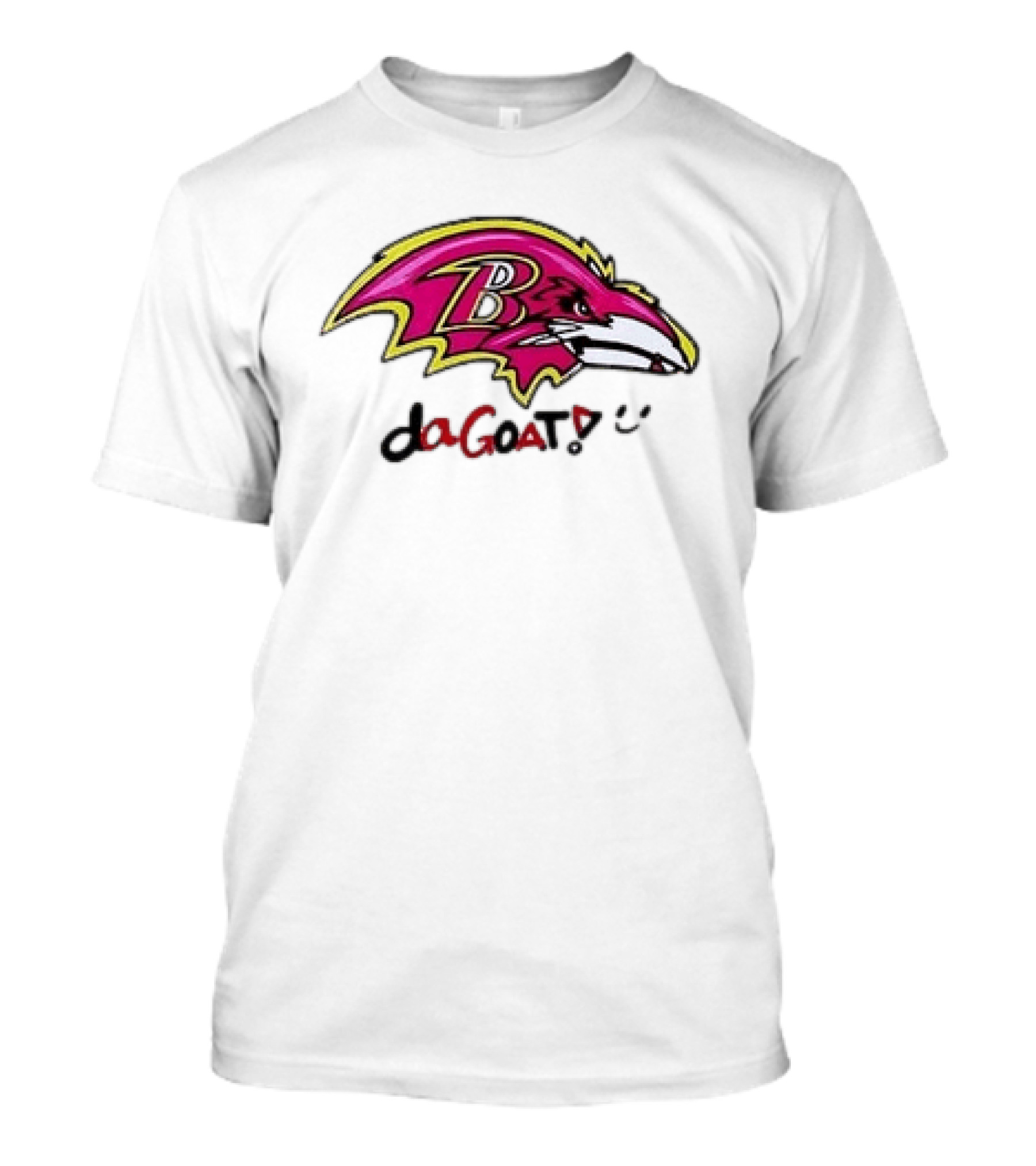 Baltimore Ravens Da Goat Pink Heroes Fighting Cancer T-Shirt