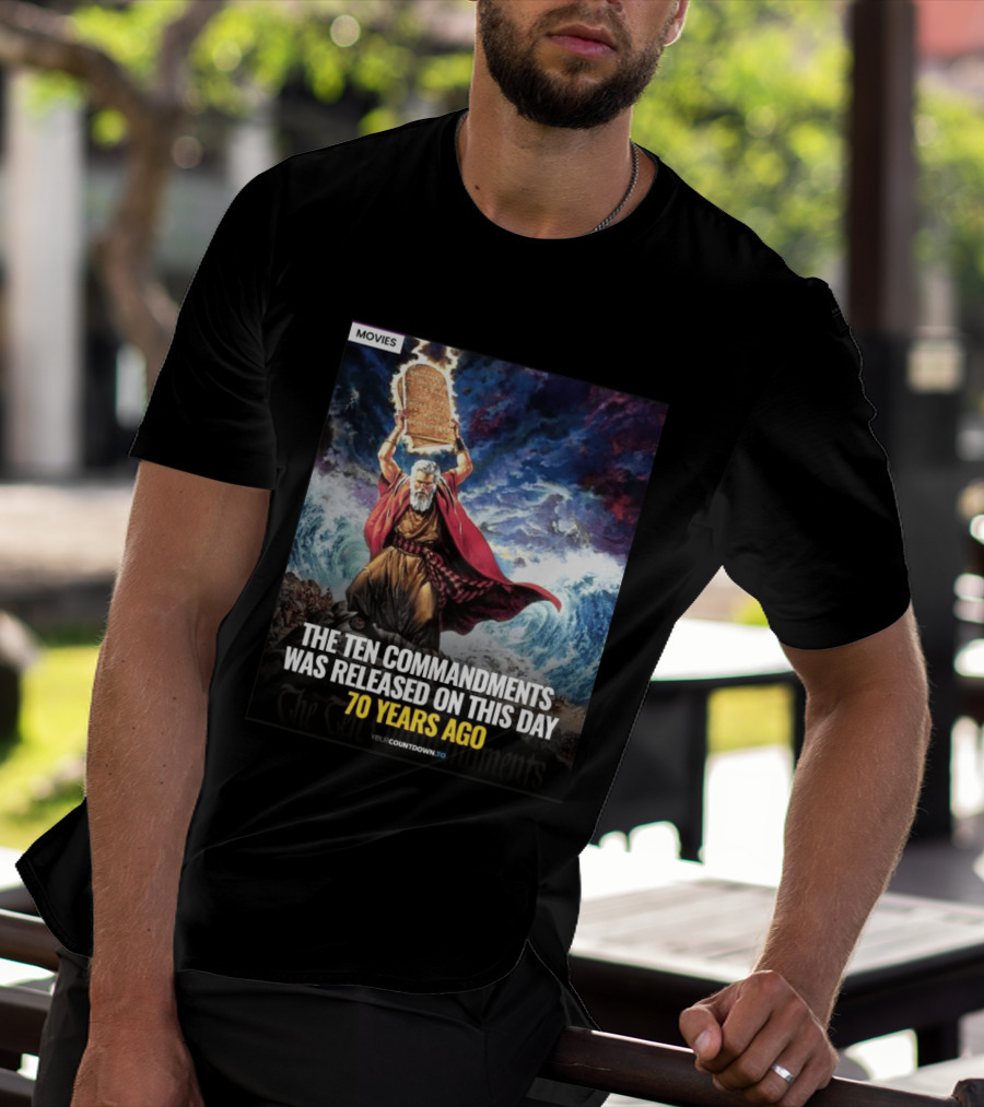 The Ten Commandments 1956 Cecil B. DeMille Epic Moses Parting Sea Anniversary T-Shirt