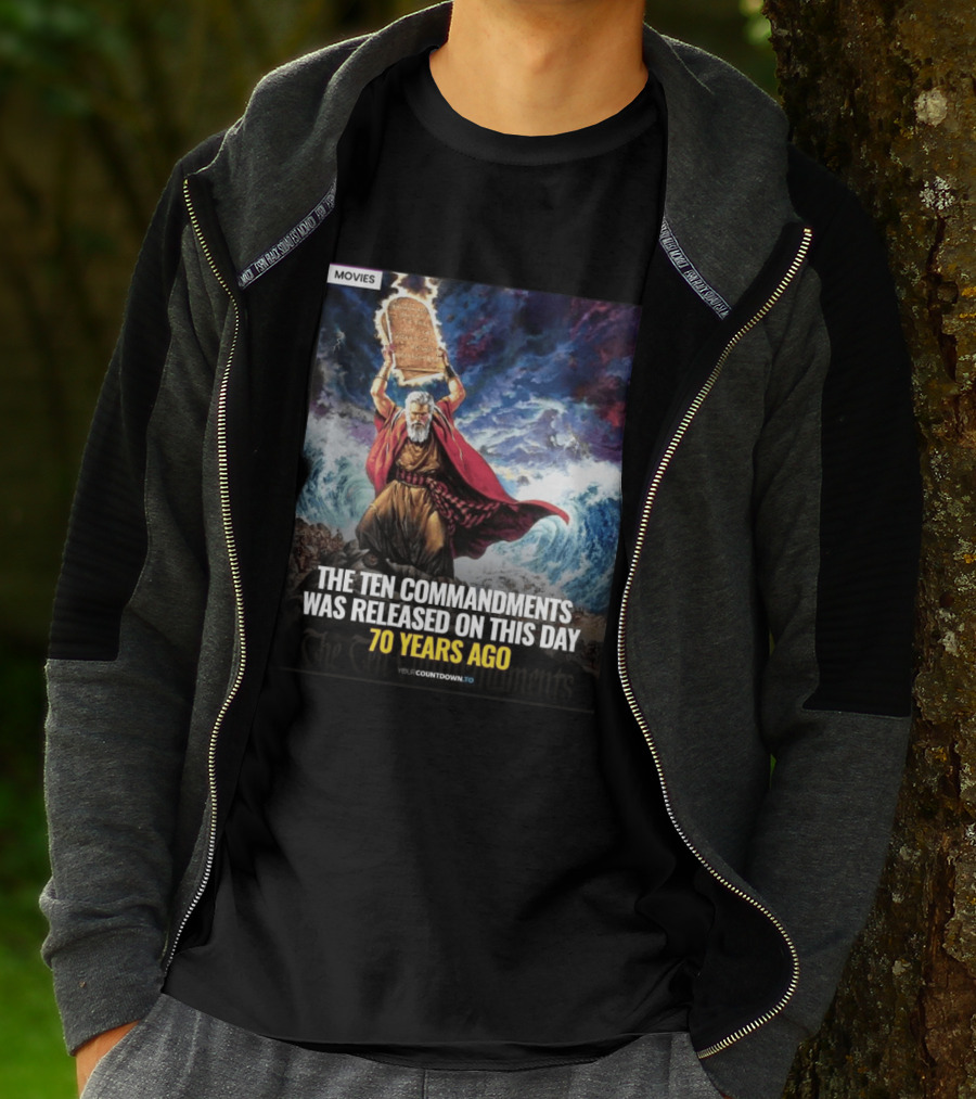 The Ten Commandments 1956 Cecil B. DeMille Epic Moses Parting Sea Anniversary T-Shirt