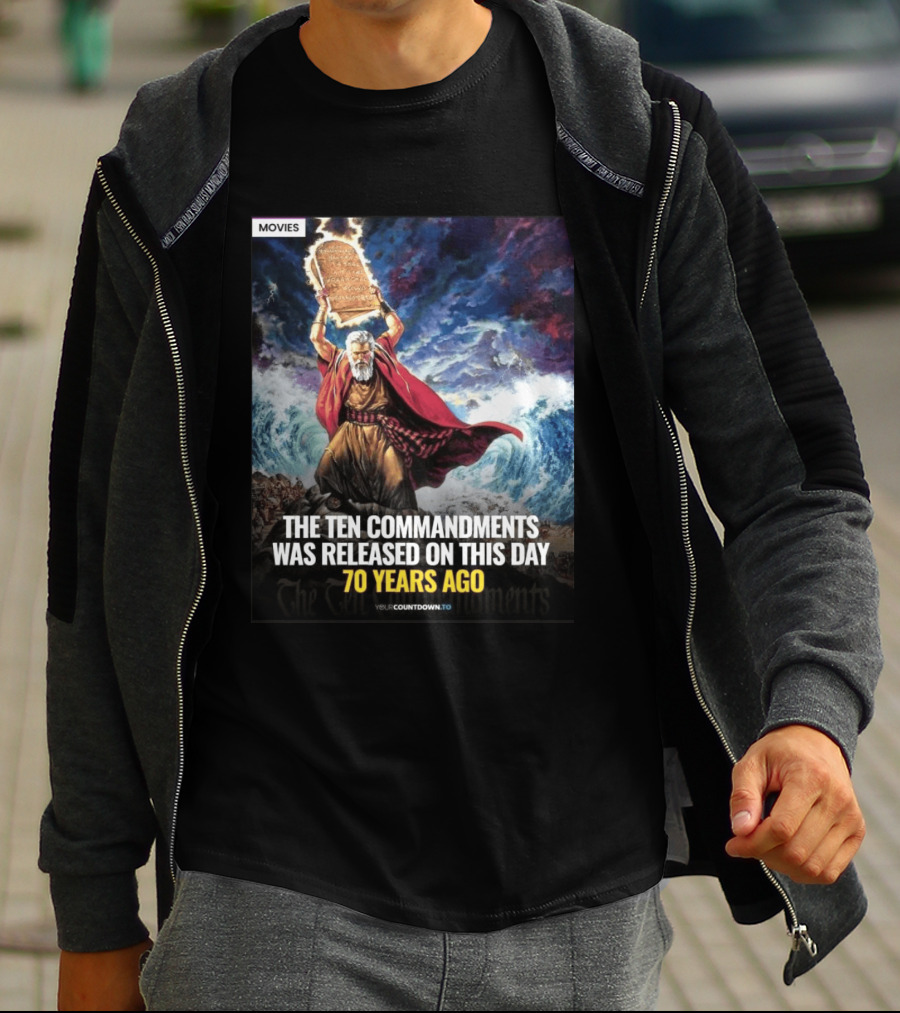 The Ten Commandments 1956 Cecil B. DeMille Epic Moses Parting Sea Anniversary T-Shirt