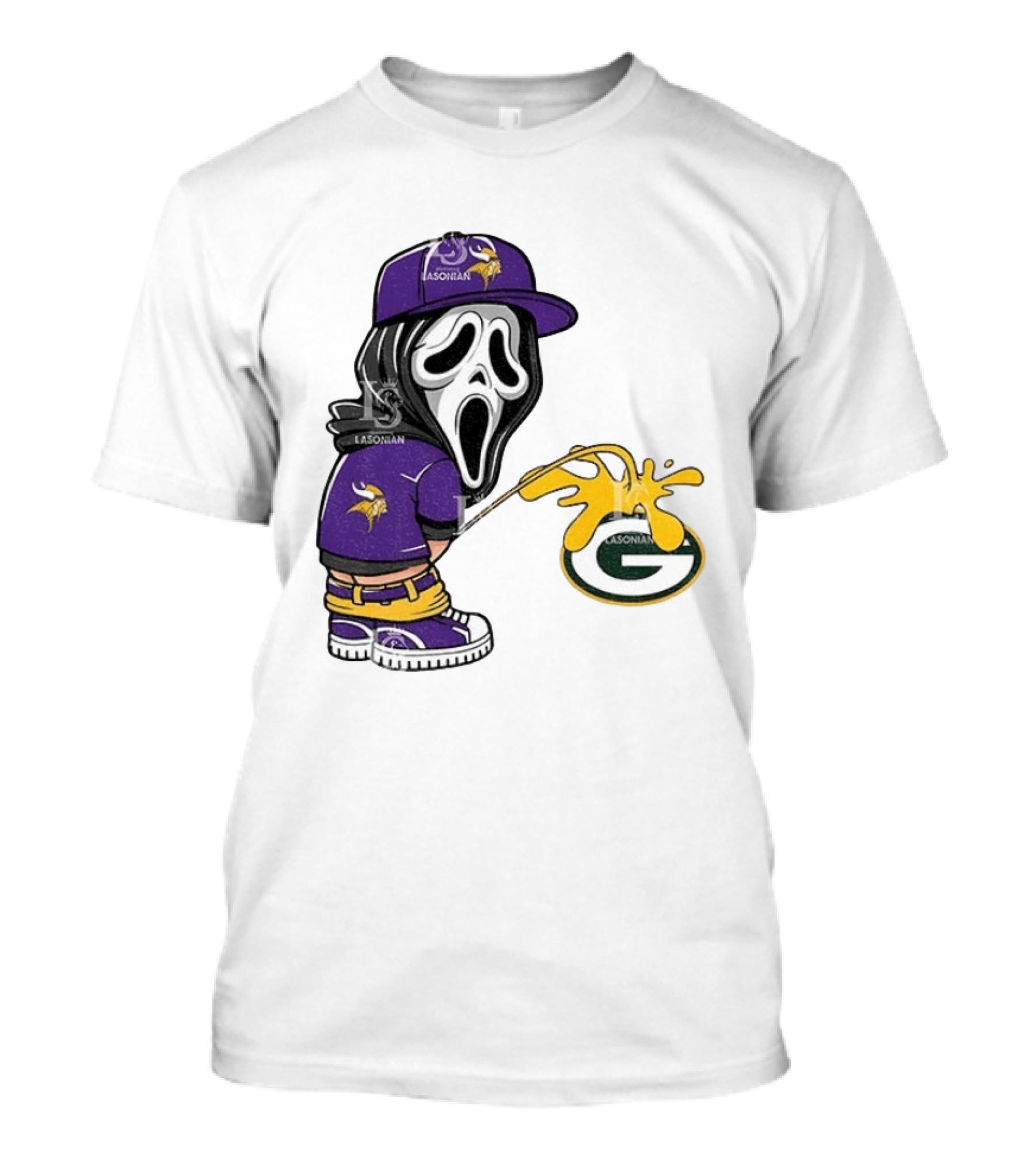 Minnesota Vikings Ghostface Piss On Green Bay Packers T-Shirt