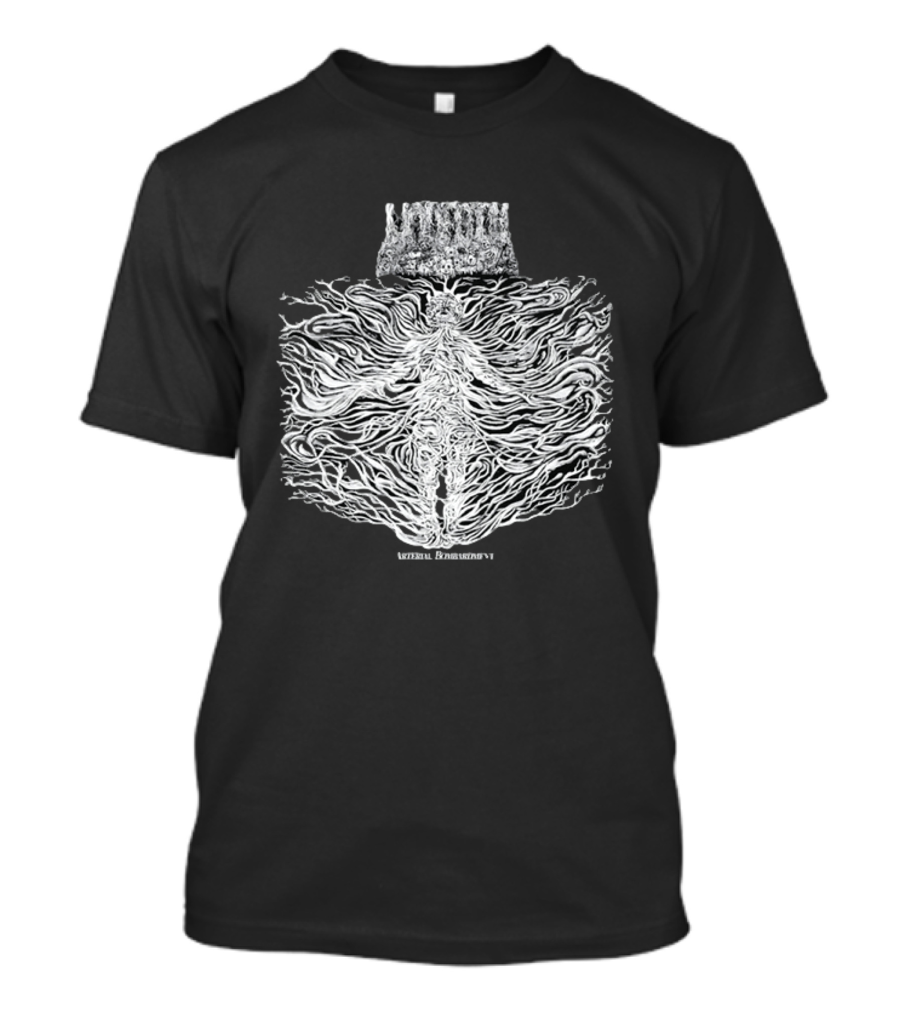 Liturgy Arterial Bombardment Black Metal Abstract Tree Roots Forming Human Shape T-Shirt