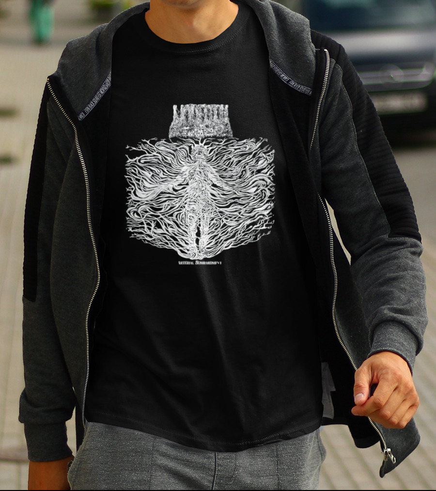 Liturgy Arterial Bombardment Black Metal Abstract Tree Roots Forming Human Shape T-Shirt