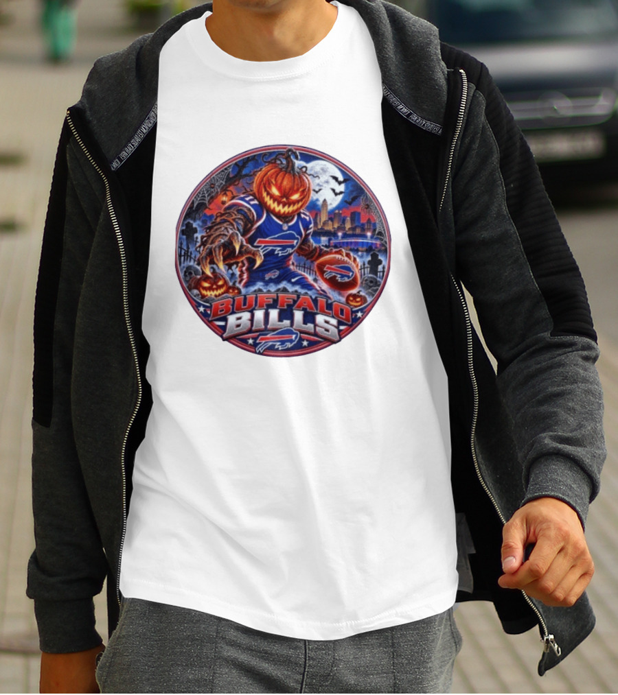 Buffalo Bills Halloween Jack O' Lantern Spooky Night Football T-Shirt