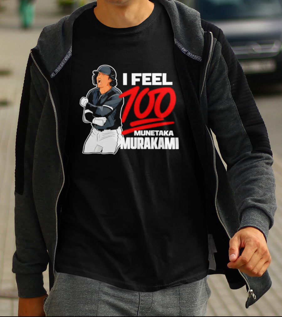 I Feel 100 Munetaka Murakami Baseball MLB Black T-Shirt