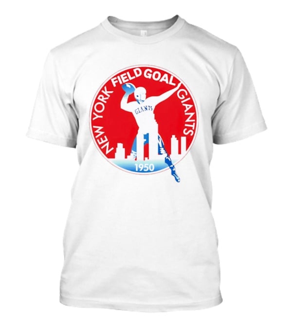 New York Field Goal Giants 1950 Football Red Skyline T-Shirt