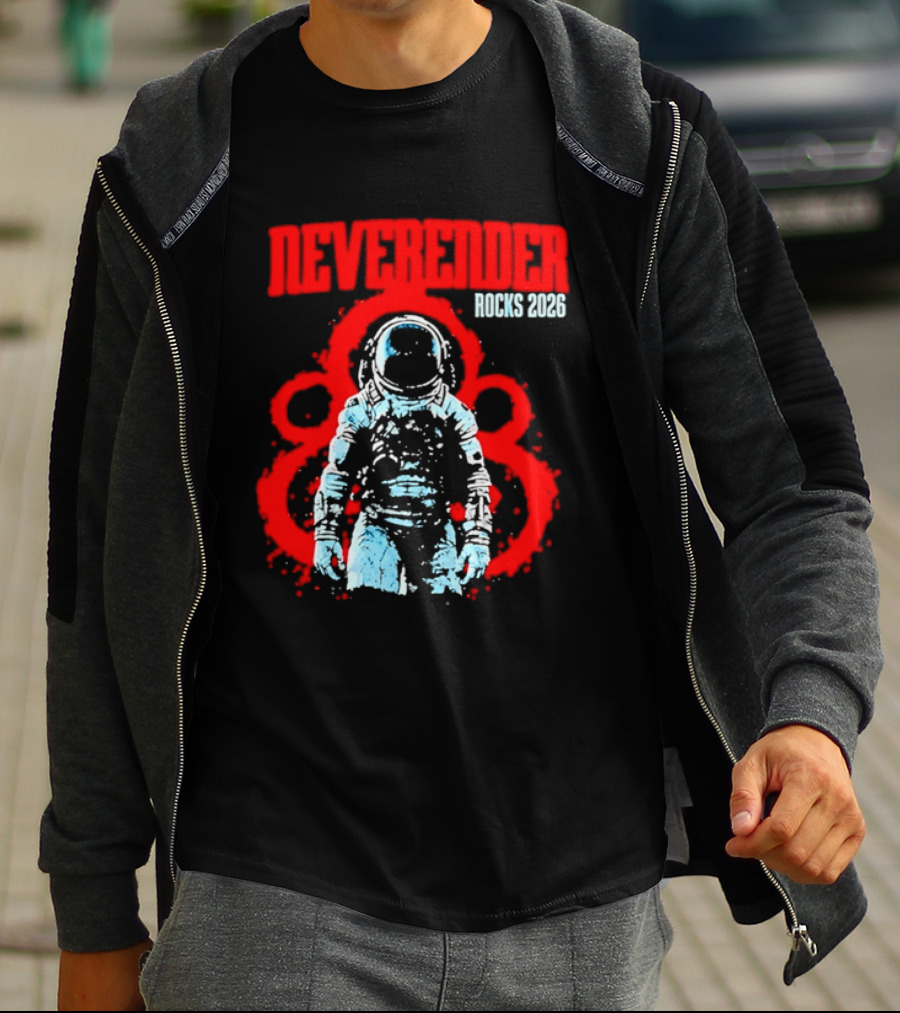 Neverender Rocks 2026 Astronaut Space Music Tour Splash T-Shirt