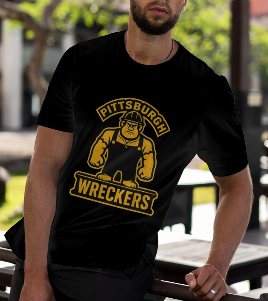 Pittsburgh Wreckers Steelers Pro Football Worker T-Shirt
