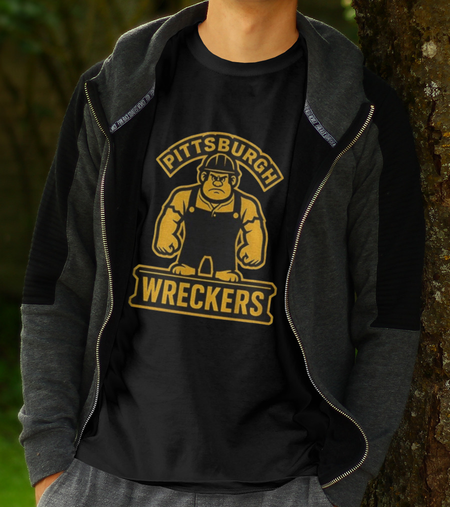 Pittsburgh Wreckers Steelers Pro Football Worker T-Shirt