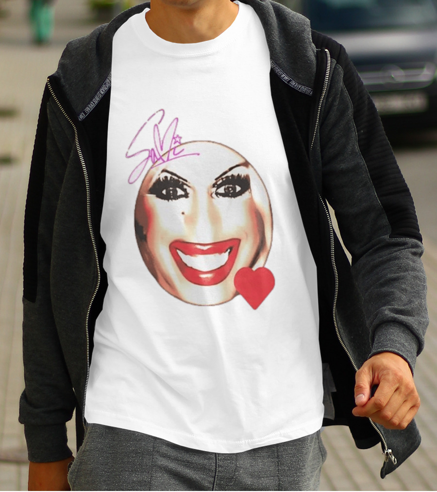 Save Signature Heavy Makeup Smile Red Heart T-Shirt