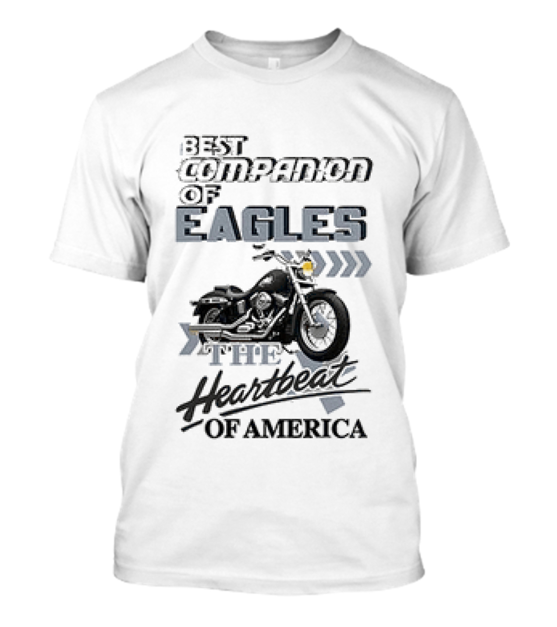 Philadelphia Eagles Best Companion Harley Davidson Heartbeat Of America T-Shirt