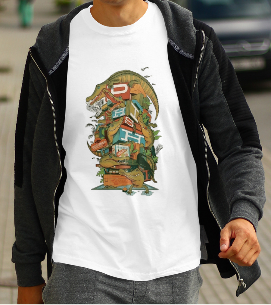 Phish Guest Check Richmond Virginia Alligator Concert Stacked Blocks T-Shirt