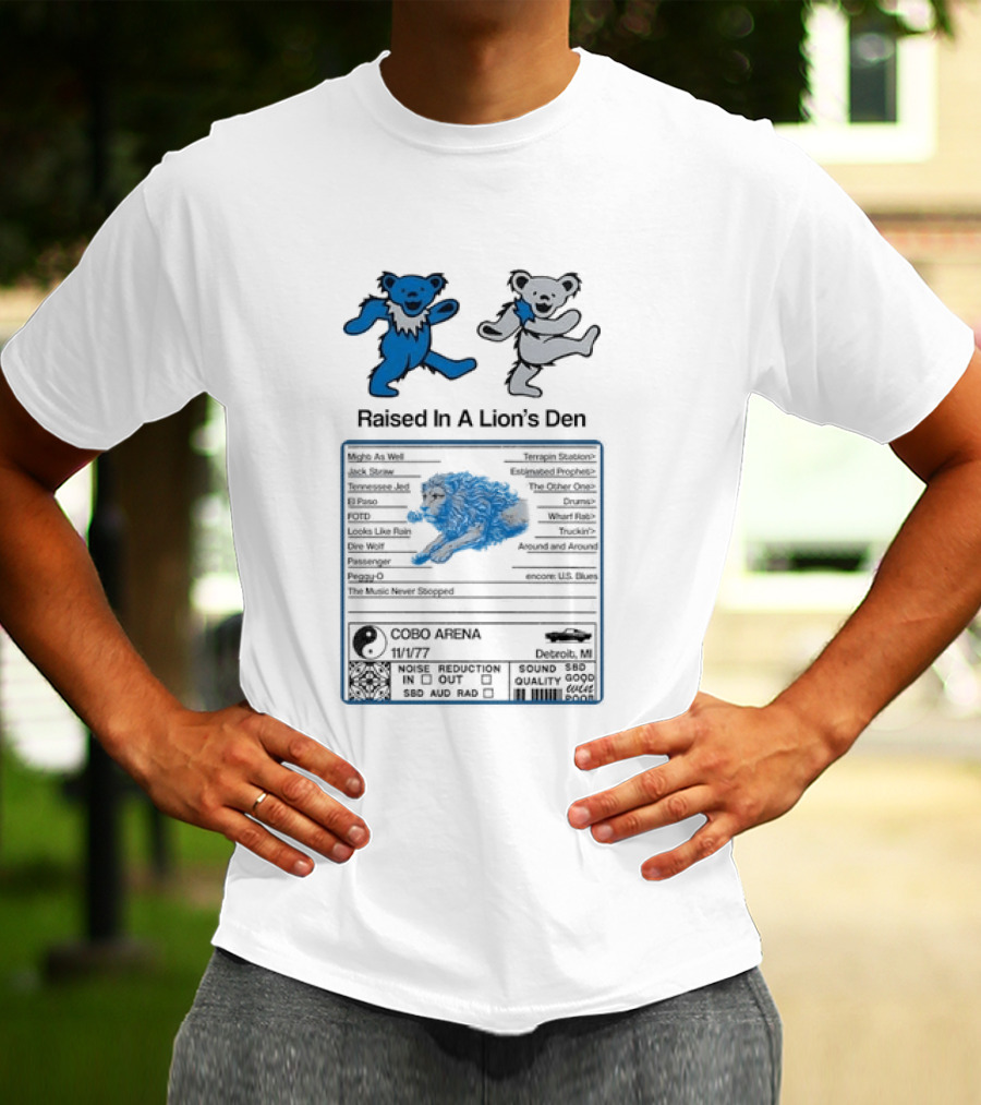 Grateful Dead Dancing Bears Raised In A Lion's Den Psychedelic Nutrition Facts T-Shirt