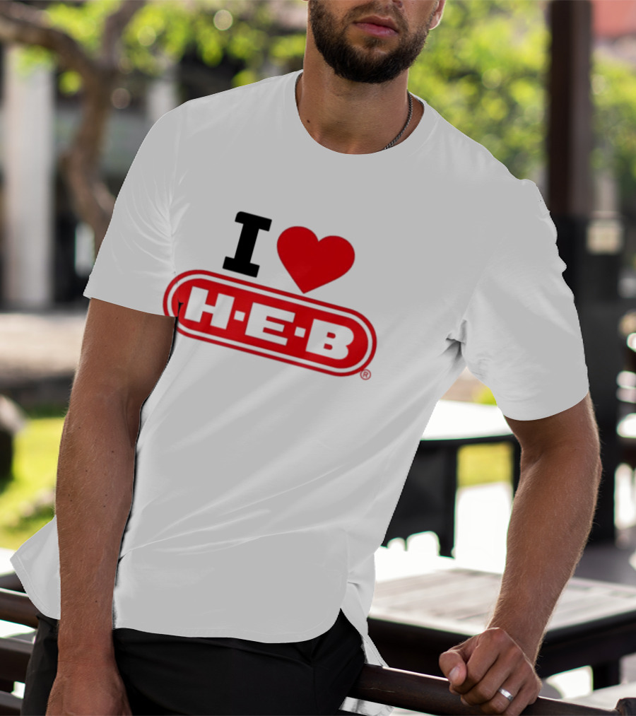 I Love H E B Texas Grocery Store Red Heart T-Shirt