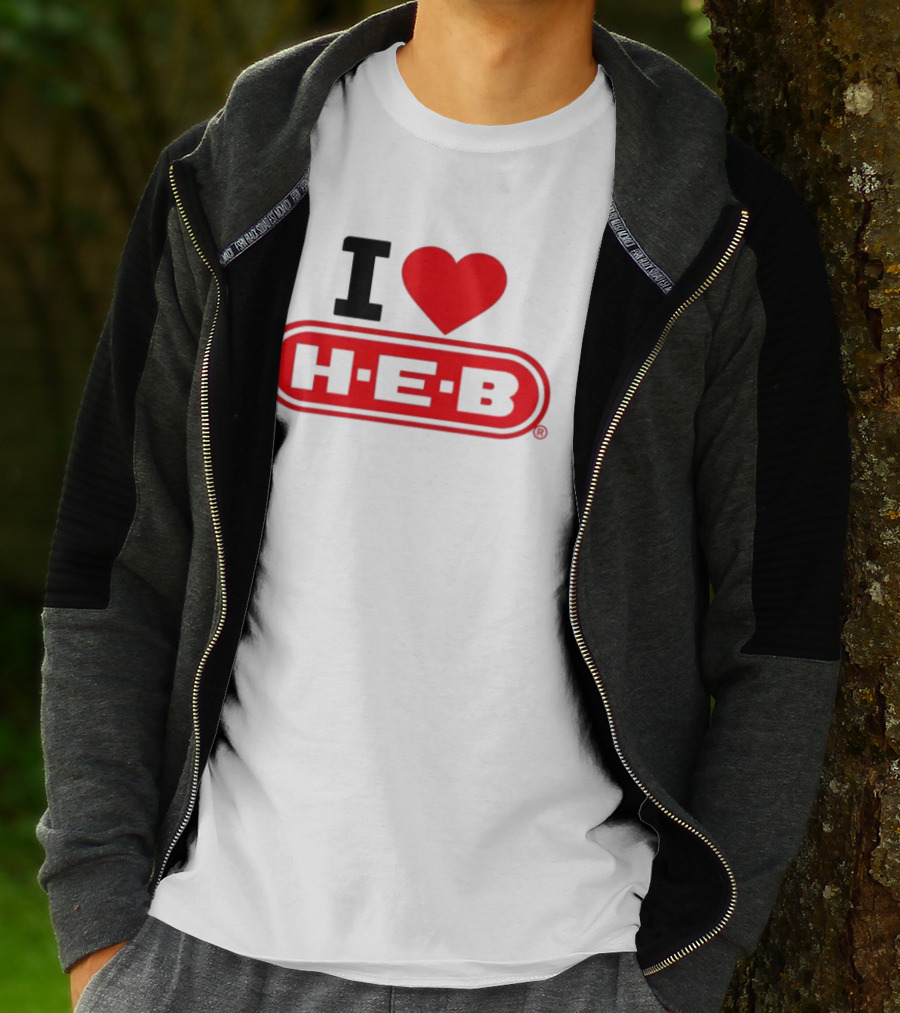 I Love H E B Texas Grocery Store Red Heart T-Shirt