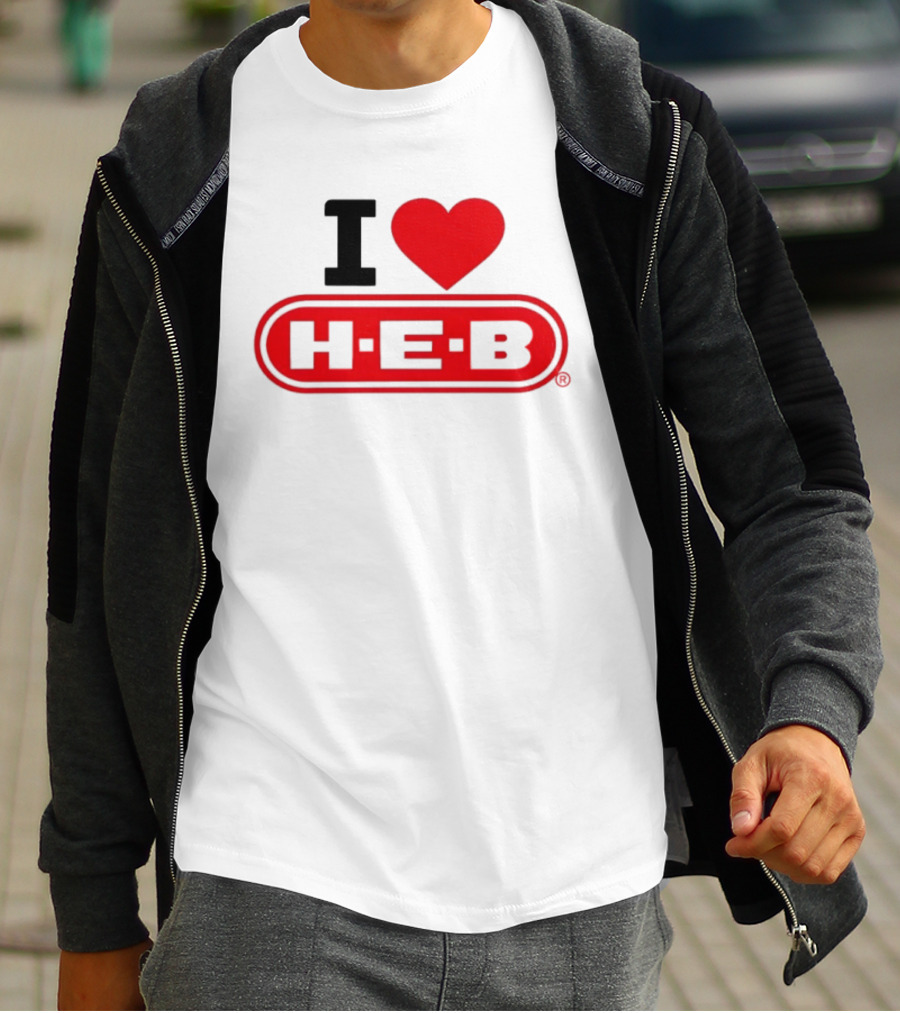 I Love H E B Texas Grocery Store Red Heart T-Shirt