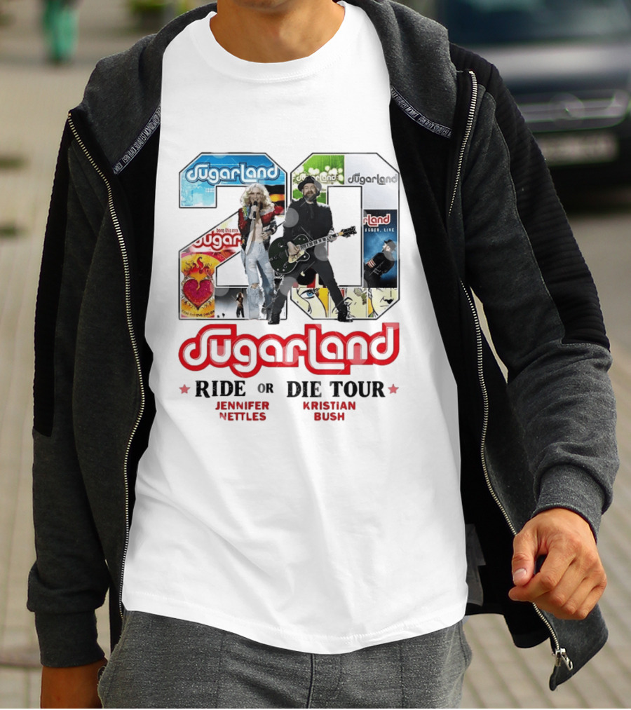 Sugarland Ride Or Die Tour 20 Featuring Jennifer Nettles Kristian Bush T-Shirt