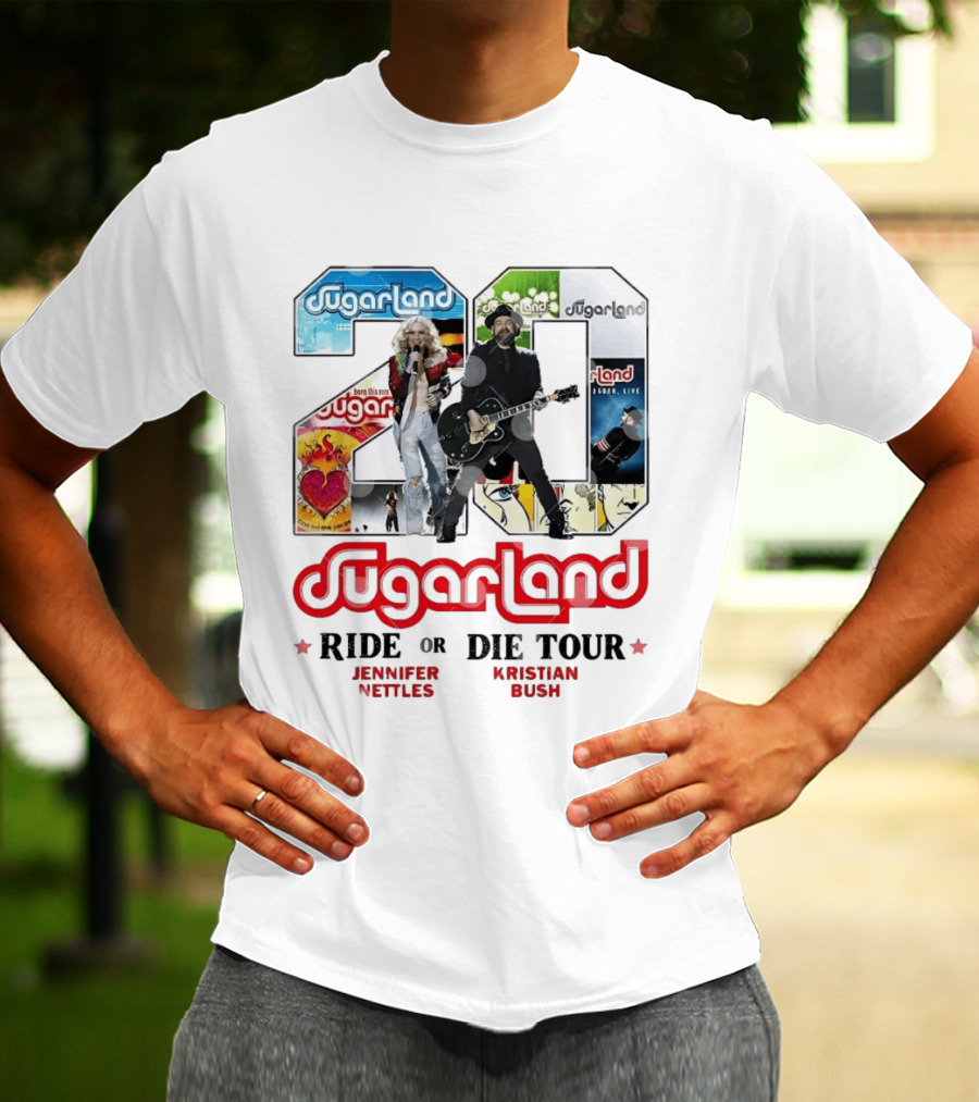 Sugarland Ride Or Die Tour 20 Featuring Jennifer Nettles Kristian Bush T-Shirt