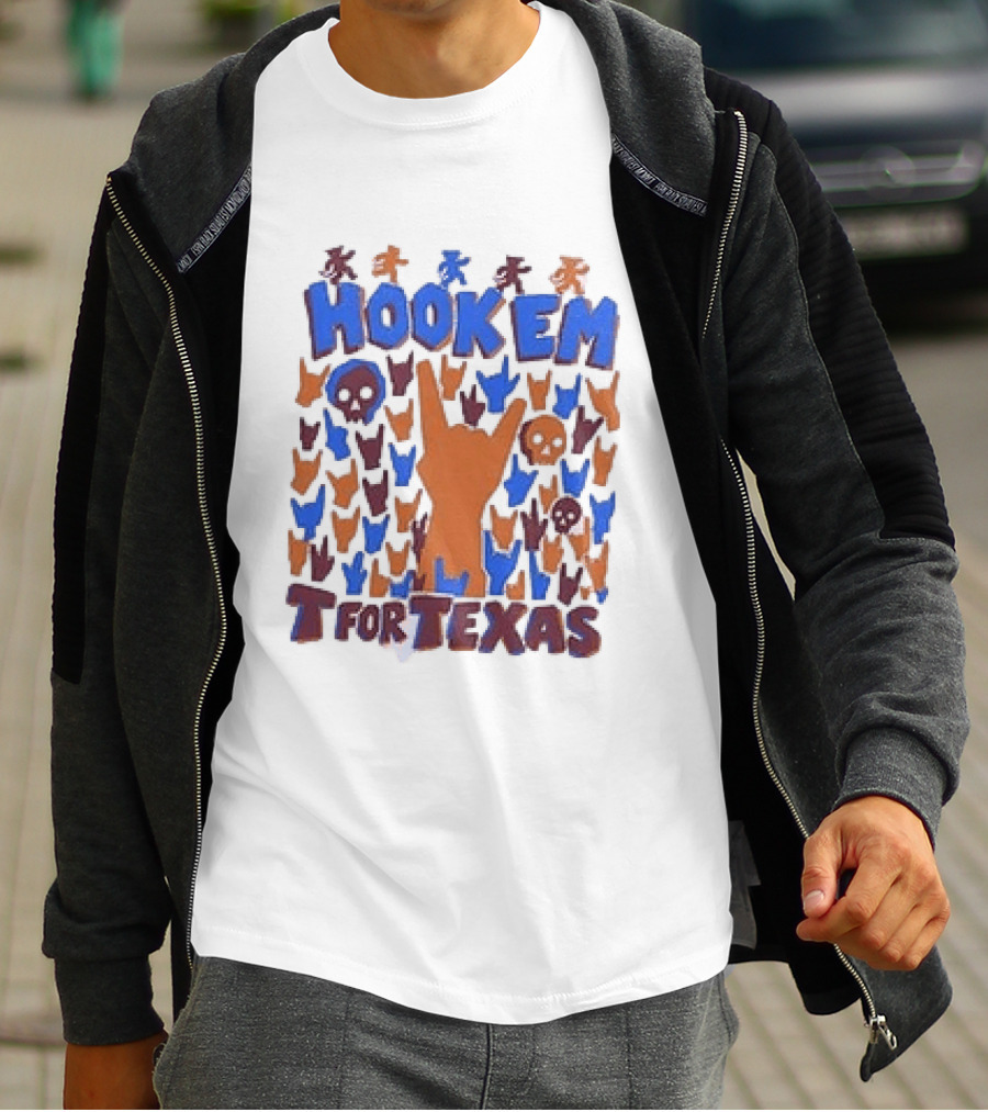 Hook Em For Texas Grateful Dead Collaboration With Longhorns T-Shirt